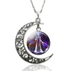 12 Constellation Necklace Zodiac Signs Cabochon Glass Crescent Moon Pendant Clavicle chain Necklace Birthday Gifts for Women - Image 24