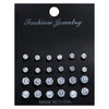 12 Pairs/Pack Shiny Zircon Stud Earrings Set for Women Men Daily Versatile Chic Silver Color Crystal Ear Jewelry Accessories - Image 9
