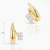 Gold Plated Eros Floating Huggies Earring Minimalist Pear Oval Marquise CZ Waterdrop Hoop Earring For Women - Image 15