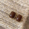 Coffee women earrings simple square geometric pattern jewelry birthday party gifts - Image 5