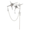 Four-Pointed Star Pins Brooch Rhinestone Inlaid Long Chain Stars Tassel Badge Lapel Pin Jewelry Collar Accessory Gift - Image 5