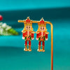 Cute Nutcracker Soldier Pendant Earrings For Women Shiny Rhinestone Imitation Pearl Elegant Earrings Christmas Year Jewelry - Image 4