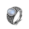 Vintage Black Onyx Silver Rings Retro Silver Oval Black Rings Tiger Eye's Jewelry Tail Rings For Men - Image 17