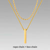 Mens Vertical Bar Necklaces,Stacking Stainless Steel Geometric Pendant with Wheat Rope Cuban Chain,Male Jewelry Gift - Image 8