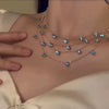 Multi-layered Blue Zircon Layer Necklace for Women Gentle Temperament Charm Clavicle Chain Simple Wedding Jewelry - Image 2