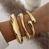 Chunky Geometric Spring Cuff Bangle in Gold-Tone or Silver-Tone - Image 15