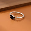 Creative Cute Animal Silver Jewelry Black Epoxy Fish Twist Opening Rings - Image 1
