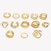 Stainless Steel Star Heart Round Twisted Open Rings Gold Plated Women Statement Jewelry - Image 4