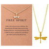Charm Pendant Necklace with Sun Dragonfly Owl Lotus Feather Angel Wing Elephant and More Designs - Image 12