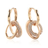 Double Hoop Zircon Earrings For Women Rose Gold Color EarDrop Jewelry SetsAccessories - Image 5