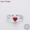 Romantic Red Heart Enamel Ring Silver Color For Charm Women Wedding Party Jewelry 2020Cute Gifts - Image 6