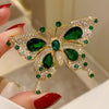 Women Elegant Emerald Crystal Butterfly Brooches Badges Classic Lady Dress Suit Pins Jewelry - Image 3