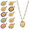 Virgin Mary Pendant Necklace with Colorful Beaded Stainless Steel Chain - Image 5