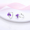 Colorful Cubic Zirconia Huggie Hoop Earrings in Flower Butterfly and Clover Designs - Image 45