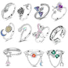 Silver Ring Sparking Rose Fire Dragon Firefly Open Rings For Women Girls Birthday Anniversary Party Gifts - Image 1