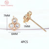 (2607) 4MM 6MM 7MM 8MM Gold Color Brass with Zircon Hooks Hole Round Stud Earrings Pins Jewellery Accessories Wholesales - Image 15