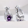 Mystic Rainbow Crystal Round Stone Clip Earrings For Women Rose Gold Silver Color Multicolor Zircon Jewelry Simple Gifts - Image 6