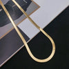 Silver Gold Color 4mm Flat Chain Necklace For Women Jewelry Wedding Gift Choker Clavicle - Image 2