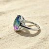 Siver Ring with Zircon Topaz Colorful Gradient Ring 13 18MM Large Stone Party Wedding Jewelry for Women - Image 4