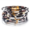 Vintage Metal Tube Leopard Leather Bracelet For Women Men Boho Multilayer Wrap Wide Bracelet Charm Jewelry - Image 2