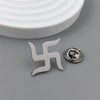symbolic swastika pattern design vintage stainless steel brooch, stylish lapel pin, wedding party badge - Image 4