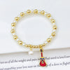 Selling Pearl Chain Violin Round Heart-Shaped Venezuela Flag Stretch Bracelet: for Women Party Patriotic Jewelry Gift - Image 4