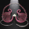 Rave Pink Crystal Chest Bracket Sexy Top Accessories for Women Nightclub Outfit Bikinis Rhinestone Bra Chain Dress Jewelry