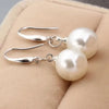 Ball Shape Long Earrings Shell Beads Simulation Freshwater Pearl Drop Earrings Rhinestone Temperament Ear Hook Ear Jewelry - Image 4