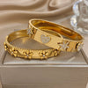 Half-zirconia Flower Bracelet Heart-shaped Five-pointed Star Diamond-encrusted Stainless Steel Women's Cuff Bangle - Image 4
