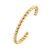 Twisted Bangle Open Cuff Bracelet Stainless Steel Rope Twisted Bracelet Women Jewelry Minimalist Style - Image 1