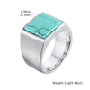 Stylish Stone Turquoise Ring for Men, Stainless Steel Signet Ring,Vintage Birthday Jewelry Gift for Him Dad - Image 7