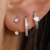 3PCS Sets Stainless Steel Square Zirconia Hoop Earrings For Women Daily Life Cartilage Stud Earrings Piercing Jewelry Gift - Image 4
