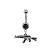 Belly Button Rings Gun Dangle Navel Ring Clear Gem Belly Button Ring Body Piercing Jewelry Belly Piercing for Women - Image 15