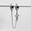 Four-Point Star Non-Piercing Clip Earrings in Black or Silver - Image 8