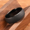 Black Tungsten Carbide Men's Ring 8mm Brushed and Polished Men's Wedding Band Stylish and comfortable for daily wear - Image 4