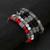 Norse Viking Runes Stone Bracelet for Men 8Mm Lava Obsidian Turquoises Beads Charm Bangles Lucky Amulet Jewelry Gift - Image 1