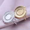 1/2pcs Mix Silver/Gold Color Oval Flower Sun Ring Stainless Steel Rings For Women Men Accessories Round Blank Cobochons Settings - Image 18