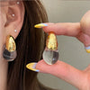 Transparent Water Drop Resin Earrings for Women Gold Plated Elegant Modern Design Earrings Party Jewelry Gifts - Image 2