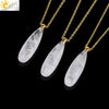 Csja Water Drop Necklaces Crystal Pendant Stainless Steel Chain Necklace for Women Stone Amethyst Jewelry Gift - Image 8