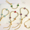 Adjustable Colorful Clover Zircon Bracelet Charm Tennis Charm Cute Sweet Shining Crystal Jewelry Gift - Image 3