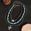 Cactus Pendant Necklace with Green Bead Details - Image 4