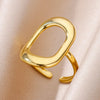 Seashell and Starfish Open Ring in 316L Stainless Steel Adjustable - Image 22