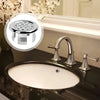 4 Plastic Bathroom and Kitchen Sink Overflow Cover Rings, Replaceable Chrome Hole Round Drain Covers - Image 5