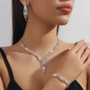 Four-Piece Copper Chain Jewelry Set with Necklace Earrings and Bracelet - Image 3