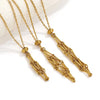 Stainless Steel Bamboo Joint Woven Mesh Pocket Pendant Necklace For Women Women Street Photography Necklace Jewelry - Image 6