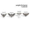 Salircon 4Pcs/set Goth Creative Butterfly Moth Skull Opening Ring Women Punk Joint Ring Halloween Jewelry Accessories Gift - Image 5