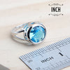 Bridal Women Blue Zircon Jewelry Sets Silver Women Wedding Jewelry Charms Rings Bracelets Earrings Set Pendant Necklace - Image 5