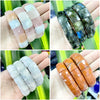 Stone Lapis Lazuli Tiger Eye Agate Morgan Faced Square Elastic Bracelet for Men and Women Charm Jewelry - Image 1