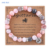 Mhs.sun 12 Star Zodiac Sign Pink Zebra Stone Beaded Bracelets Constellation Birthday Party Jewelry For Women Men - Image 10