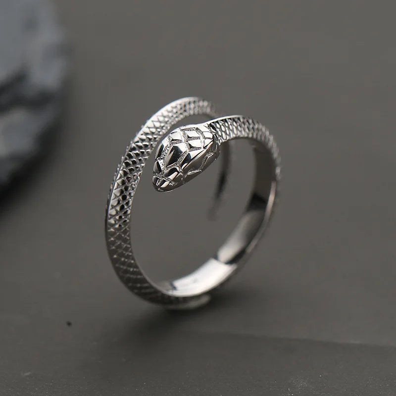 Buyee Silver Snake Ring Finger for Men Women Unique Big Animal Jewelry Circle - Image 1